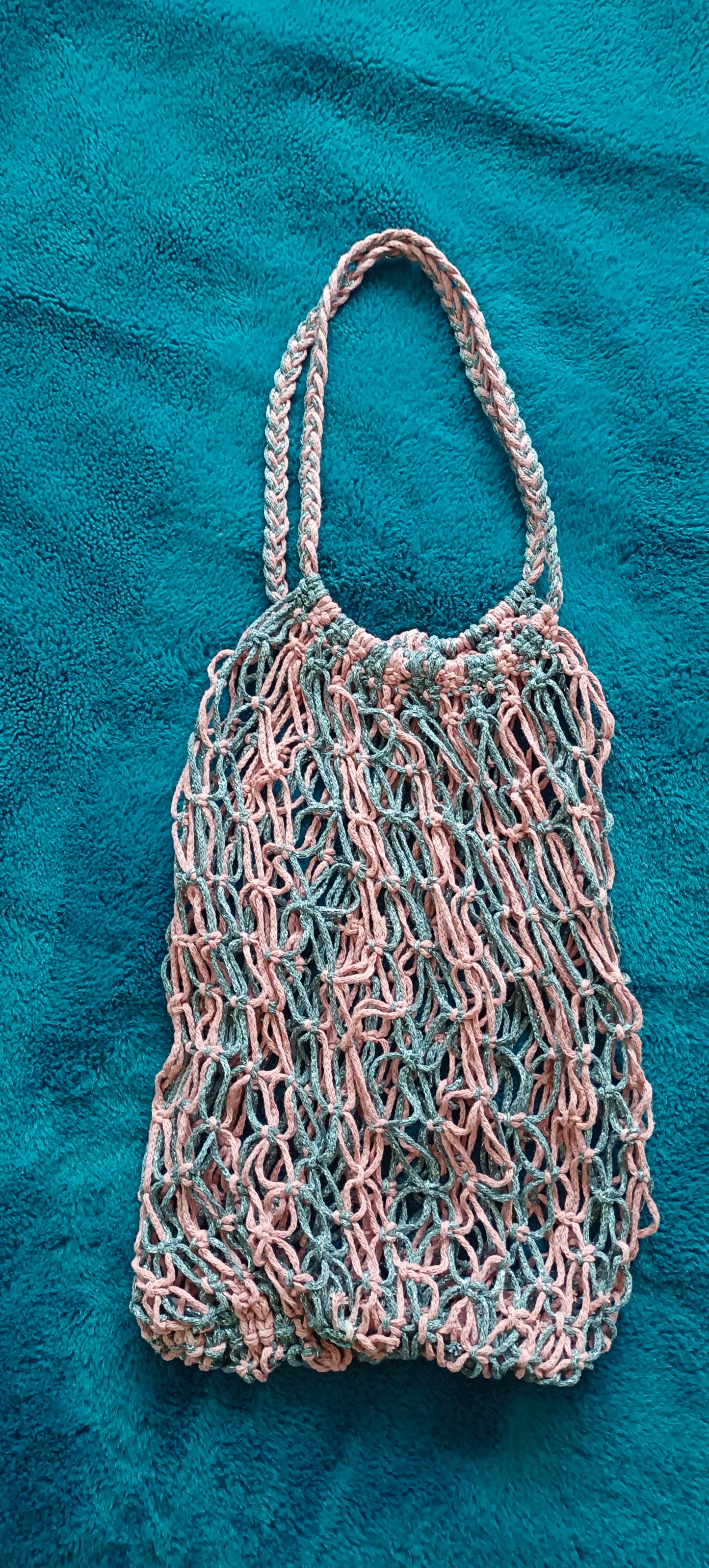 Sac Filet Rose et Gris brillant