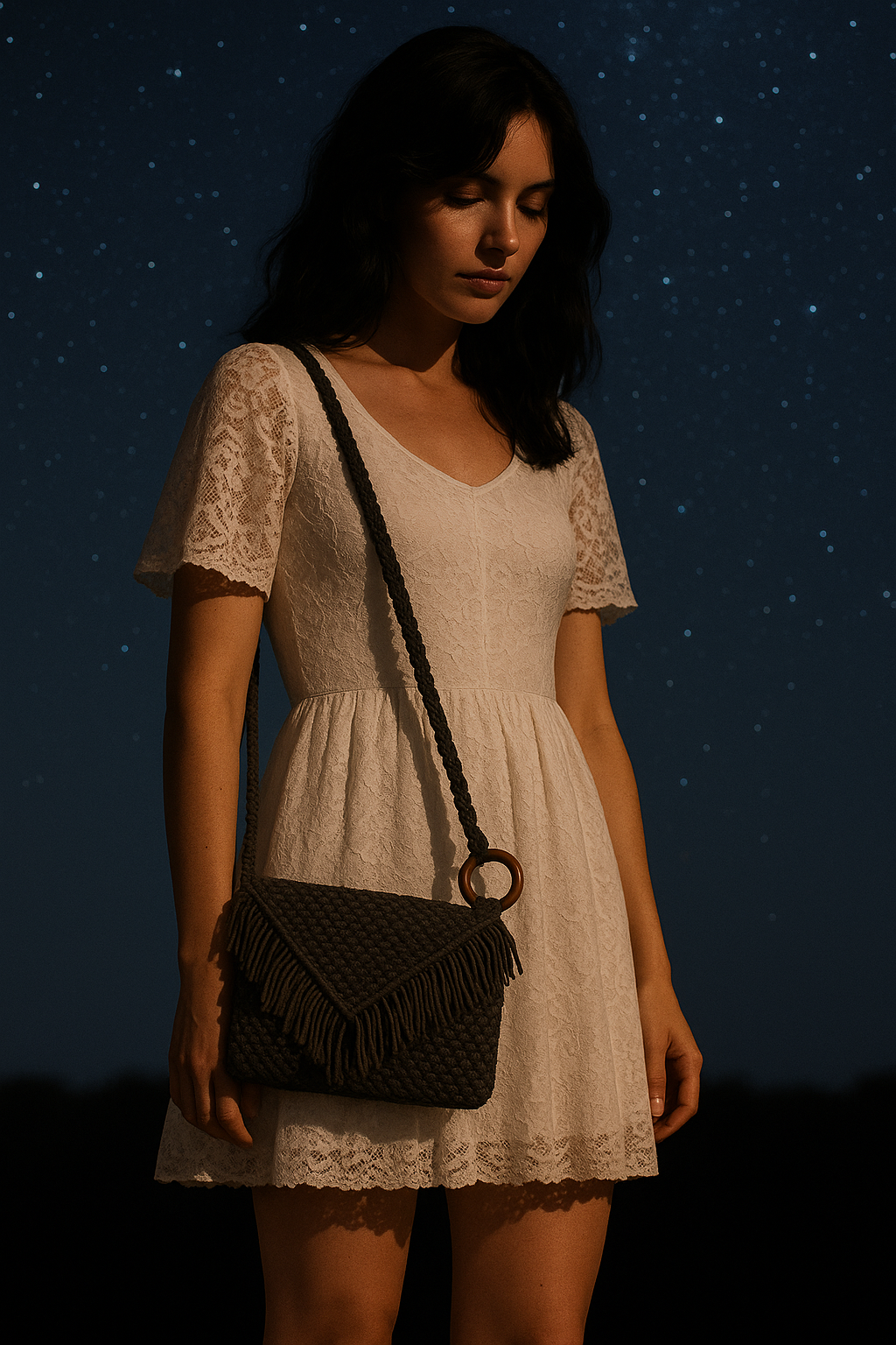 Sac macramé Nuit Etoilée